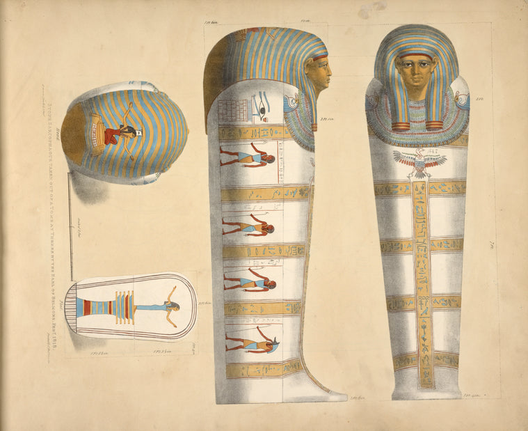Stone sarcophagus taken out of tomb at Thebes by the Earl of Belmore, Feb. 1818.