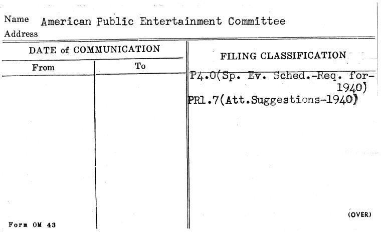 American Public Entertainment Committee