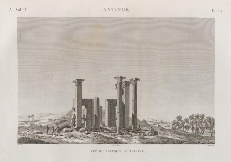 Antinoë [Antinoöpolis]. Vue du portique du Théatre.