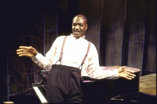 Actor Delroy Lindo in a scene fr. the Playwrights Horizons' production of the play "The Heliotrope Bouquet By Scott Joplin & Lous Chauvin." (New York)