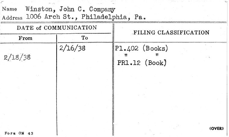 Winston, John C. Company