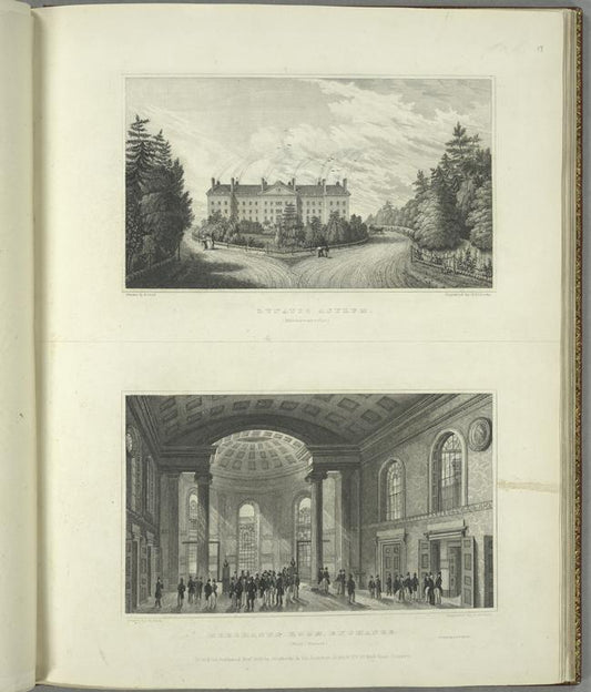 Lunatic asylum (Manhattanville) ; Merchants Room, Exchange (Wall Street).