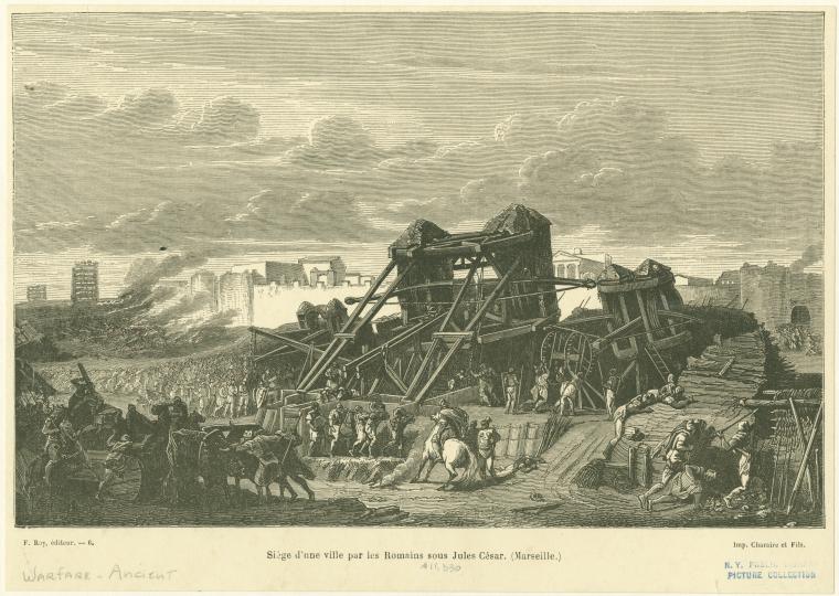 Siege d'une ville par les Romains sous Jules César (Marseille)