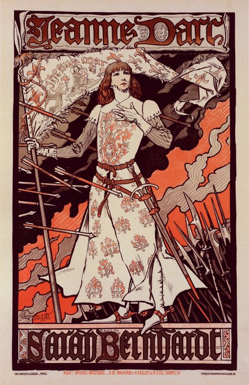Affiche pour le Théâtre de la Renaissance : "Jeanne d'Arc".