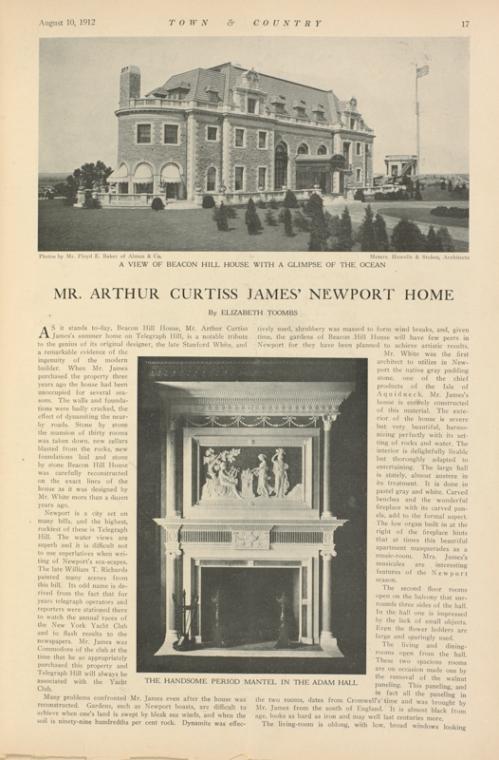 Mr. Arthur Curtiss James' Newport home