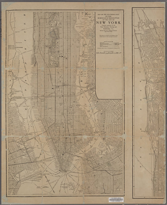 Map of the southern part of the borough of Manhattan of the City of New York