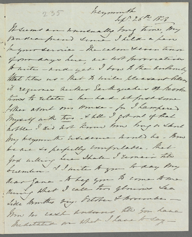 Dora Macdonald, Lady Macdonald to Jane Porter, autograph letter signed