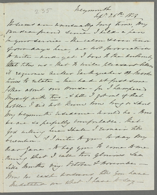 Dora Macdonald, Lady Macdonald to Jane Porter, autograph letter signed