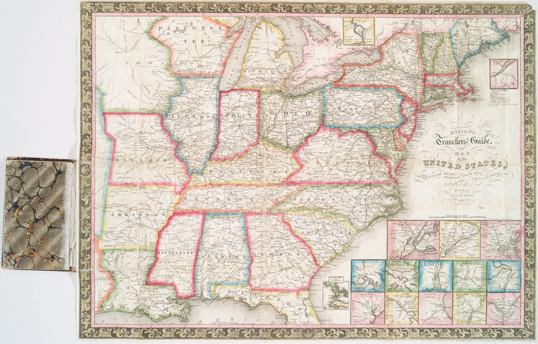 Ensign's Travellers' guide and map of the United States : containing the roads, distances, steam boat and canal routes &c.
