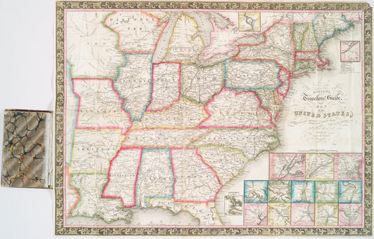 Ensign's Travellers' guide and map of the United States : containing the roads, distances, steam boat and canal routes &c.