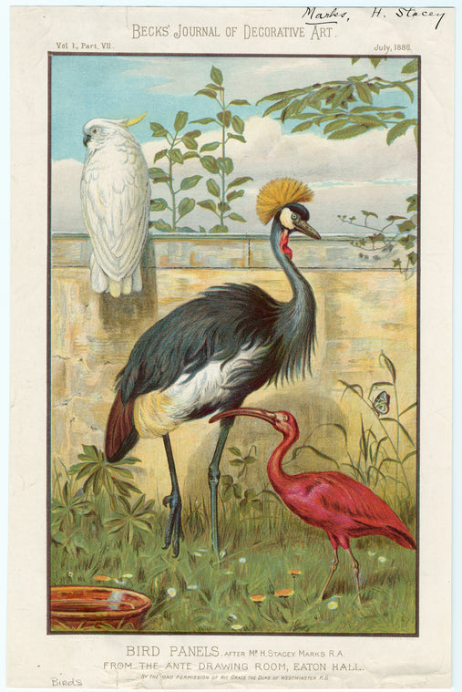 Bird panels after Mr. H. Stacey Marks