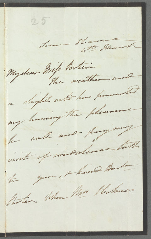 Mary Day to Jane Porter, autograph letter signed