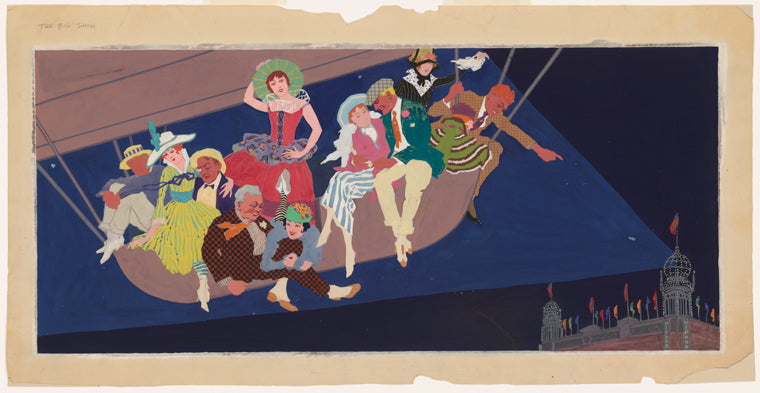 Performers in hot air balloon