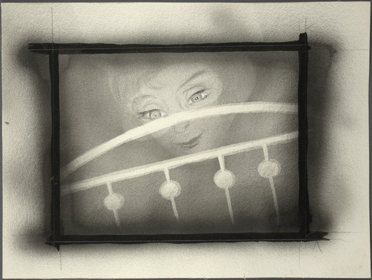 Mother's face over crib