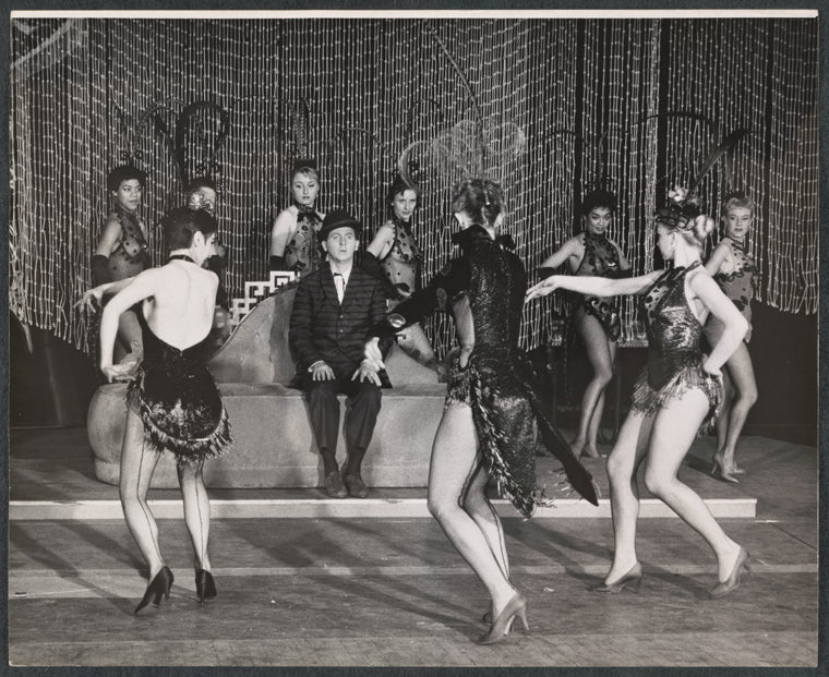 Eddie Bracken and ensemble in the stage production Shinbone Alley