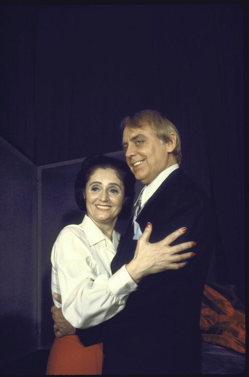 Actors Juliette Koka and Edmund Lyndeck in a scene from the Off-Broadway play "Piaf: A Remembrance." (New York)