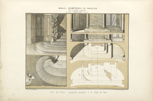 Levé des plans superposés à la coupe de tapis.