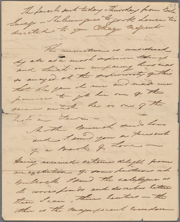 Autograph letter signed to Augusta White, 4 September 1817