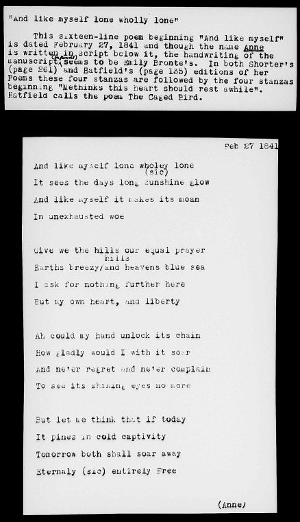 "And like myself lone wholey [sic] lone"