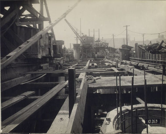 Contract No. 6. Air ducts. Caisson at land ventilation building, New Jersey, 6/30/25, 11:30 a.m.
