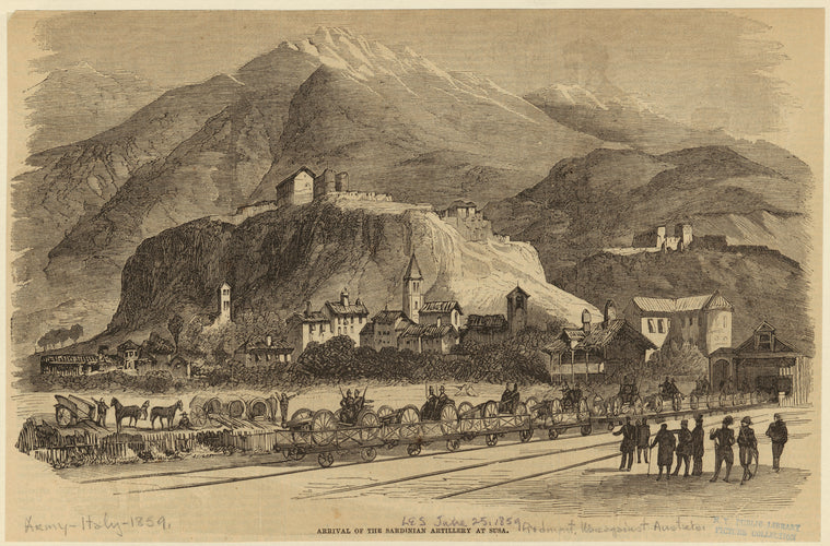 Arrival of the Sardinian artillery at Susa