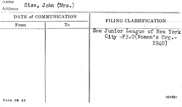 Sise, John (Mrs.)