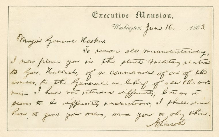 To Major General Hooker