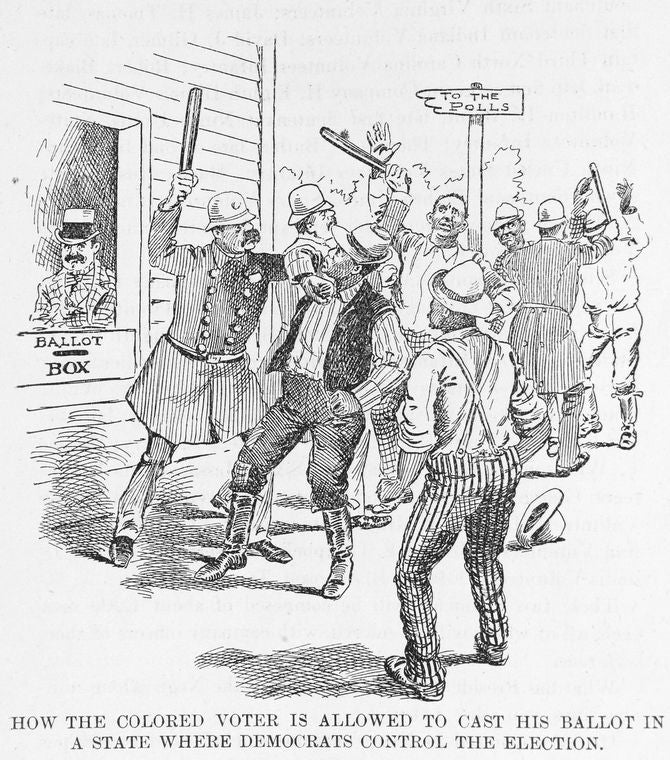 How the colored voter is allowed to cast his ballot in a state where Democrats control the election.