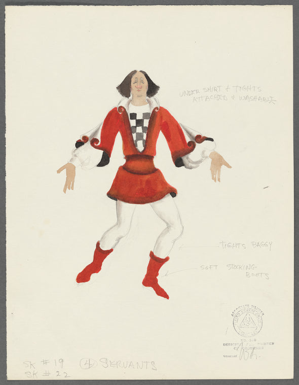 Goodtime Charley: Costume sketch for Servants