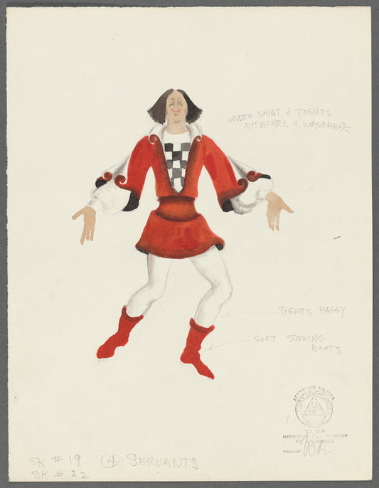 Goodtime Charley: Costume sketch for Servants