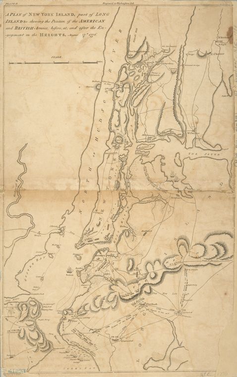 A plan of New York Island, part of Long Island, &c. : shewing the position of the American and British armies before, at, and after the engagement on the Heights, Aug. 27th, 1776