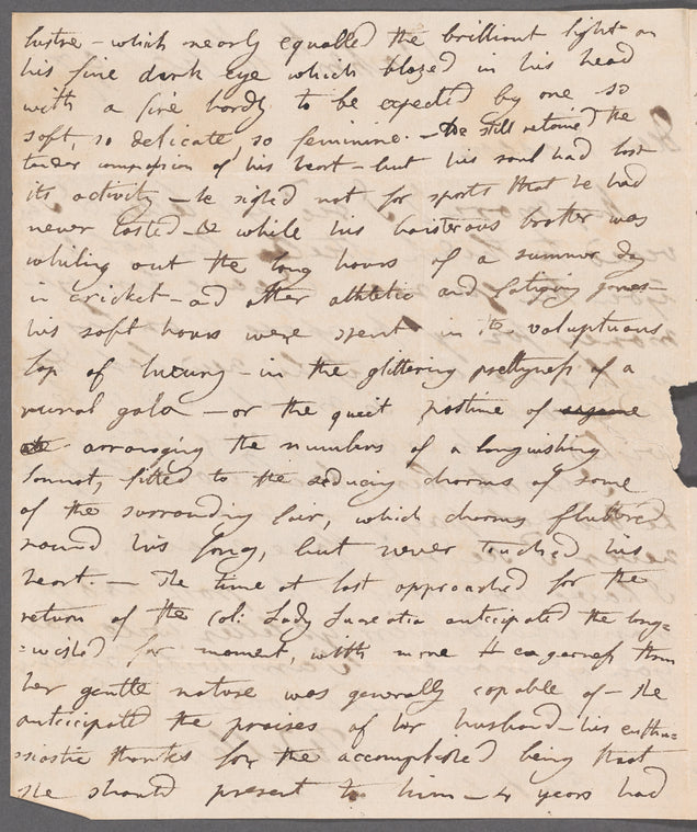 Jane Porter, holograph story fragment