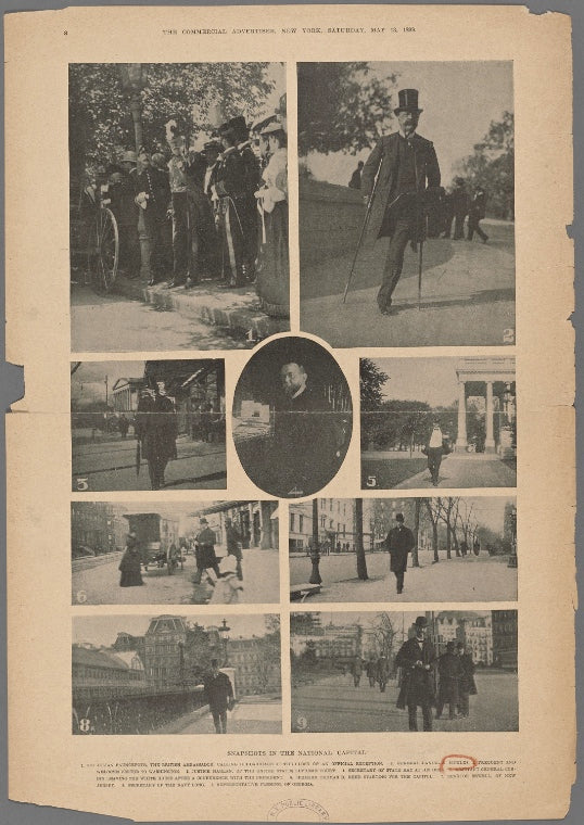 Snapshots in the national capital. [Montage of photos including, at upper right:] 2. General Daniel E. Sickles, a frequent and welcome visitor to Washington.