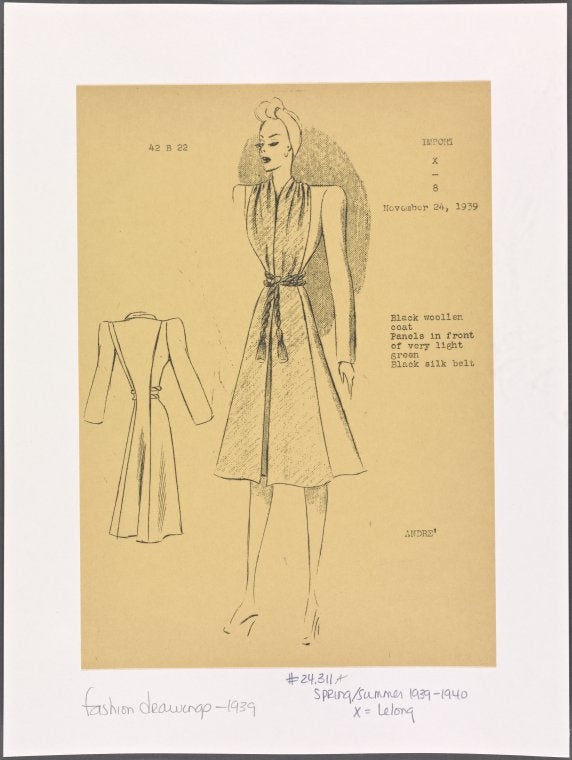 Black woolen coat.