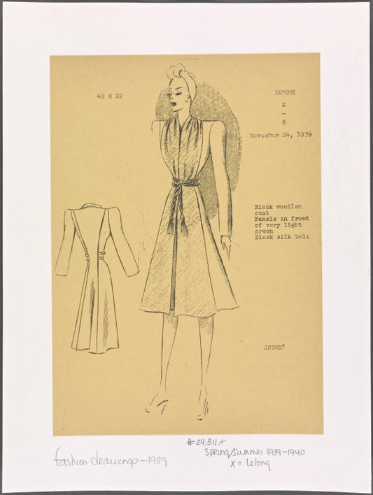 Black woolen coat.