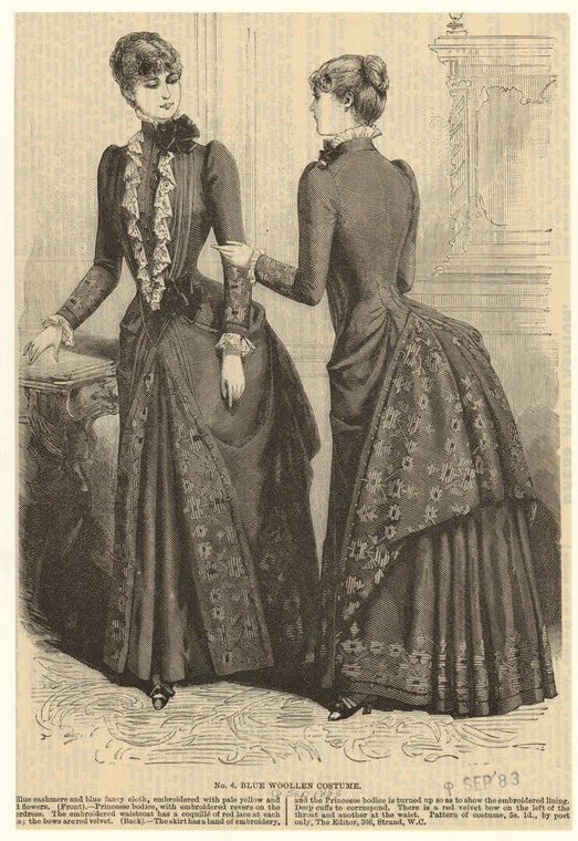 Blue woolen costume