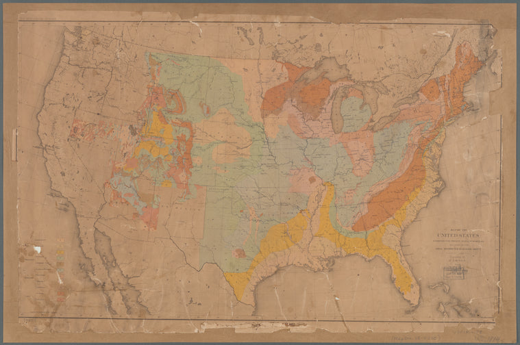 Map of the United States exhibiting the present status of knowledge relating to the areal distribution of geologic groups: (preliminary compilation)