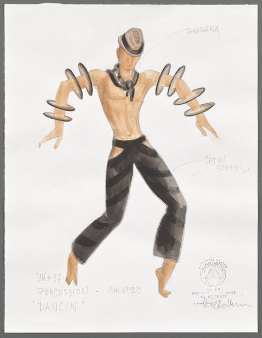 Dancin': Costume sketch for Percussion - Calypso