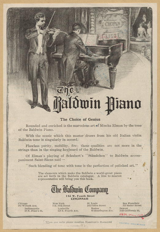 Advertisement for the Baldwin piano