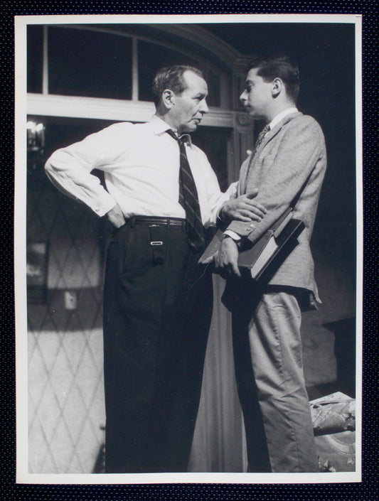 Brandon Peters and Mark Rydell in the stage production Blue Denim