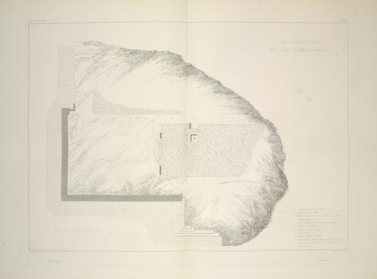 Plan du monumnet isolé x, situé à l'angle occidental du monticule.