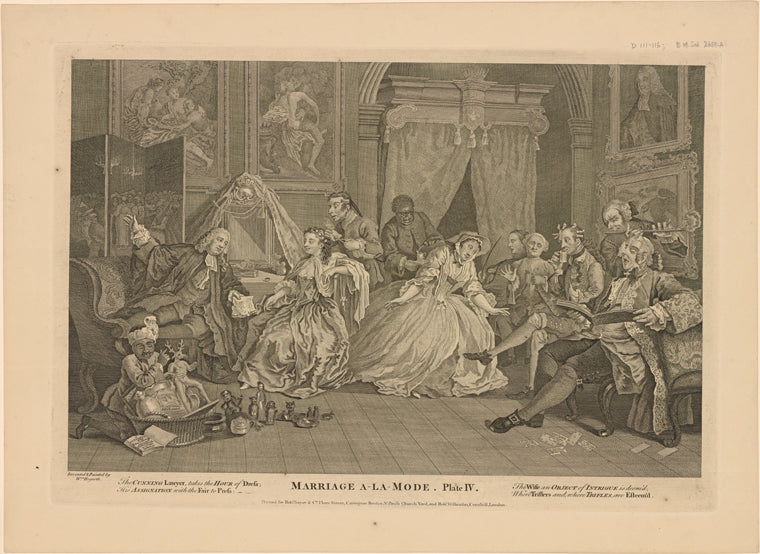 Marriage A-La-Mode.  Plate IV.  [The Toilet Scene]