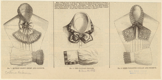 Muslin habit shirt and sleeve ; The paysan collar ; Demi-toilette collar and sleeve