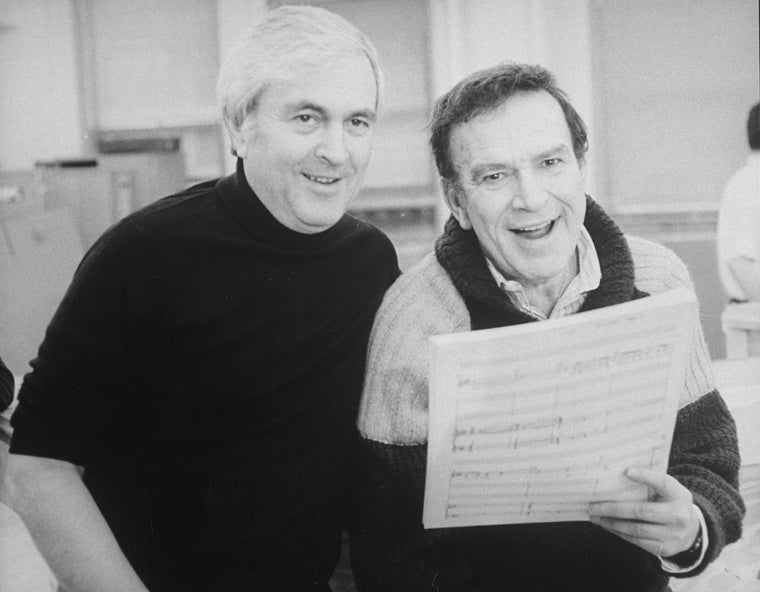 (L-R) Composer John Kander and lyricist Fred Ebb.