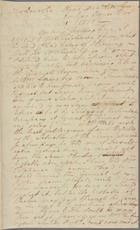 Letter to Thomas Riche, New Windsor [N. Y.]