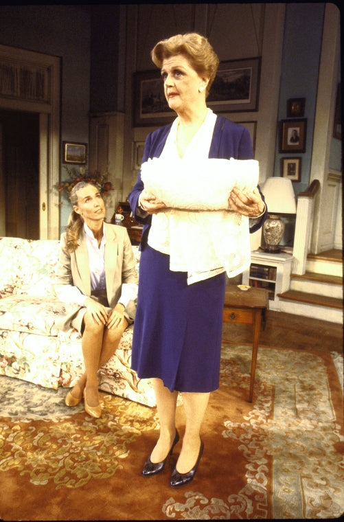 Actresses (L-R) Tracy Brooks Swope & Angela Lansbury in a scene fr. the Broadway play "A Little Family Business." (New York)