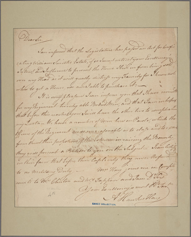 Letter to Gov. George Clinton