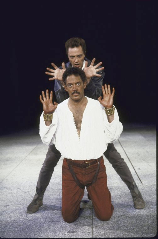 Actors (Top-Bottom) Christopher Walken & Raul Julia in a scene fr. the New York Shakespeare Festival production of the play "Othello" at the Delacorte Theater in Central Park. (New York)