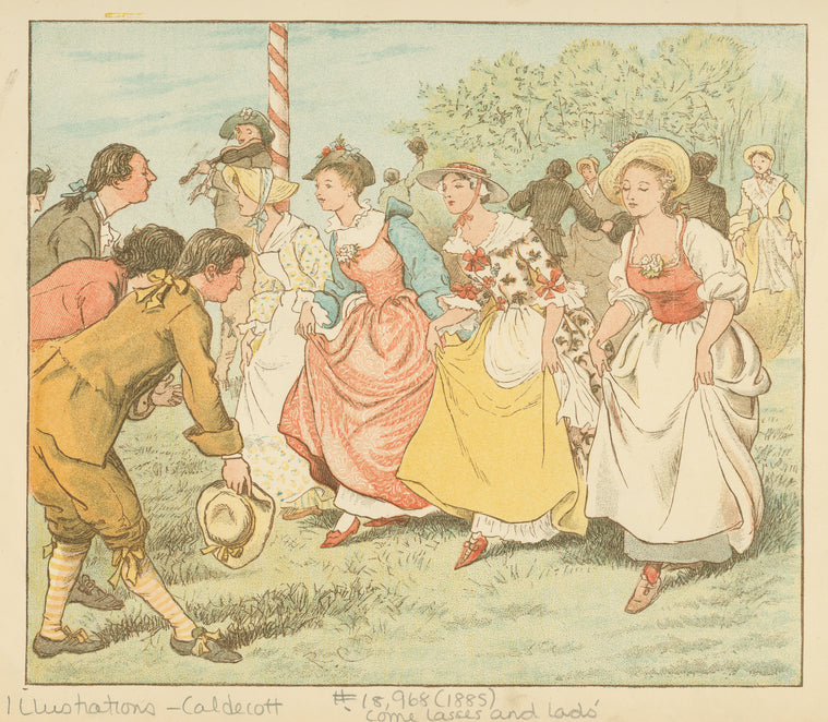 Then every man did put his hat off to his lass, and every girl did curchy, curchy, curchy on the grass
