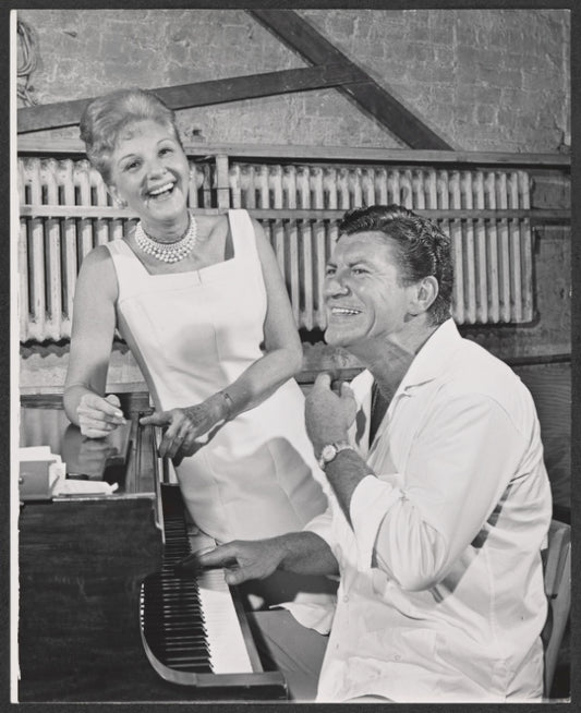 Mary Martin and Robert Preston in rehearsal for the stage production I Do! I Do!